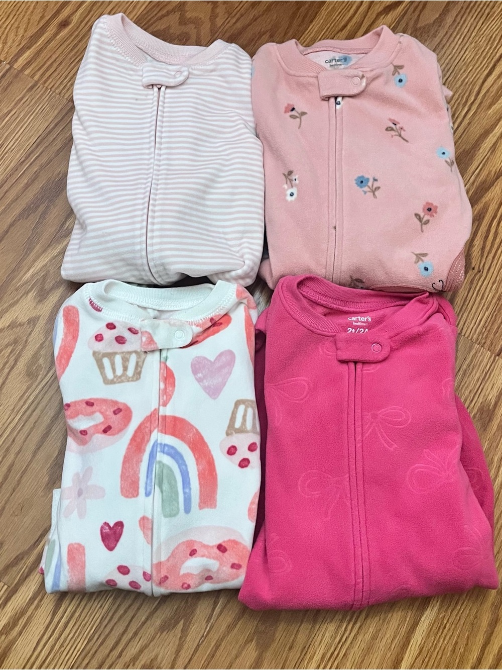Carter's Toddlers Girl Footed Pajama Bundle